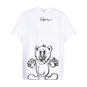 Grafisk Print T-shirts Med Crew Neck