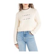 Hvid Bubble Cable Sweater