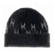 Sort Asta Beanie Hat Mohair Blanding