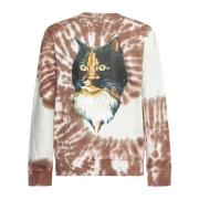 Multifarvet Katteprint Sweater