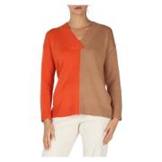 V-hals Uld og Cashmere Blandingsbluse