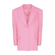 Rosa Oversize Blazer med Polstrede Skuldre