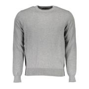 Grå Langærmet Broderet Sweater