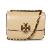 Beige & Golden Chain Skuldertaske