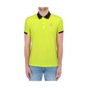 Sunshine Yellow Cotton Polo med kontrasterende accenter