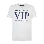 Hvid Vip T-shirt med trykt bogstaver