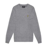 Klassisk Cable Knit Crew Neck Sweater