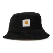 Sort Fisker Cord Bucket Hat