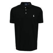 Tilpasset slim fit stræk bomuld mesh polo shirt