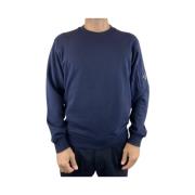 Marineblå Rund Hals Sweatshirt