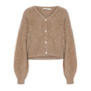 Blød Strik Cardigan Varm Sand Melange