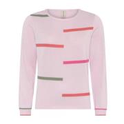 Stribet Pullover Bluse Rose