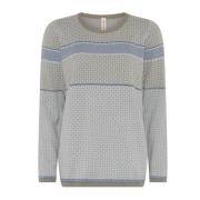 Letvægts Jacquard Pullover Bluse Laurel Oak