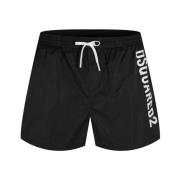 Sort Logo Swim Shorts Lavet i Italien