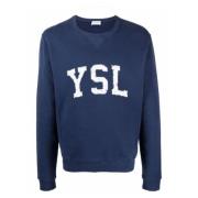 Blå Slim Fit Sweatshirt med trykt logo