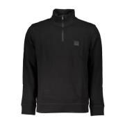 Børstet Bomuld Halv Zip Sweatshirt