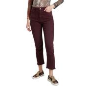 Bordeaux Bomuld Mom Jeans Kvinde