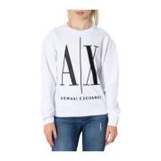 Hvid Bomuld Hoodless Sweatshirt