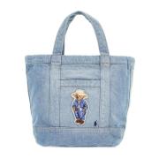 Denim Polo Bear Tote Bag