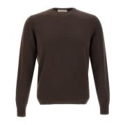 Brun Uld Kashmir Rund Hals Sweater