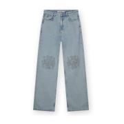 Vintage Broderet Straight Leg Jeans