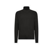 Velvet Ribbed Turtleneck Sweater