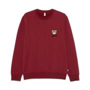 Bordeaux Rød Sweater med Logo Detaljer