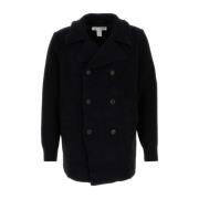 Midnight Blue Wool Blend Coat