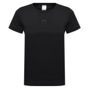 Sort Jersey T-shirt med Logo Patch