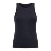 Ribstrikket Tank Top Sort