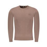 Brun Polyester Pullover Sweater