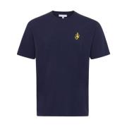 Anker Broderet Navy Blå T-shirt