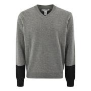 V-Neck Sweater med Farvedetalje