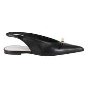 Flade Slingback Bue Sandaler