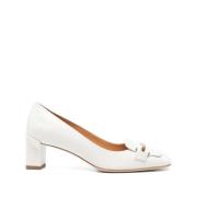 Beige Square Toe Low Block Heel