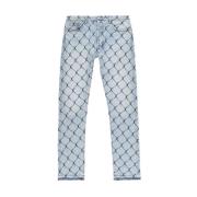 Cage Slim-Leg Jeans med Grafisk Print