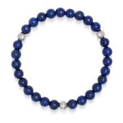 6mm Lapis Lazuli Bracelet with Silver Balls