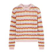 Stribet uldblandet crewneck sweater