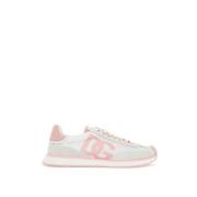 Hvide Pink Logo Sneakers