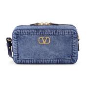 Denim Mini Skuldertaske med VLogo