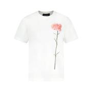 Hvid Carnation Grafisk Jersey T-Shirt