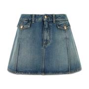 Stilfuld Denim Mini Nederdel