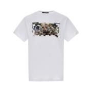 T-shirt med Jaguar og Slange Print