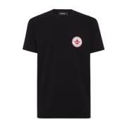 Logo Patch Bomuld T-shirt Sort