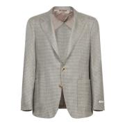 Elegant Houndstooth Cashmere Jacket