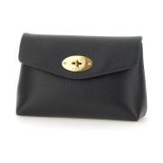 Sort Læder Crossbody Taske