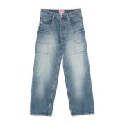 Indigo Blue Denim Patch Pocket Jeans