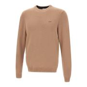 Herre Uldtrøje, Beige, Crew Neck