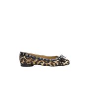 Leopard Satin Bow Ballerinas