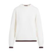 Uld og cashmere sweater med web